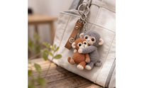 Crochet Monkey Keychain Handmade Keychain with Monkey Figures Cute for Tote Bags