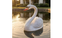 Buoyant Swan Sculpture Curved Neck Buoyant Swan Ornament Weather Resistant Outdoor Decor for Pool, Garden