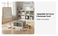 Collapsible Storage Crate with Doors Foldable Book Bin Large Capacity for Closet
