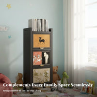 360-Degree Rotation Rotating bookstand Movable with casters Rotating Book Tower Space-Saving Design bookstand Large Capacity for Children, Students, Small Spaces, Study Room, Playroom, Home Office