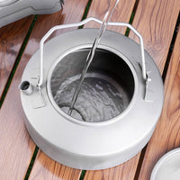 Pure Titanium Kettle Folding Handle Titanium Water Kettle Portable Boiling Pot for Campers, Hikers, Camping, Backpacking