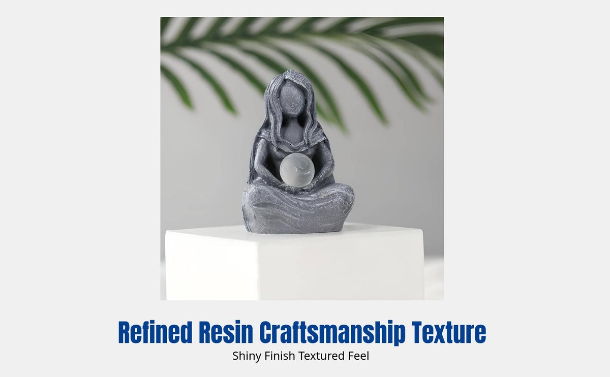 Resin Moon Deity Statue, Creative Handmade Figurine, Minimalist Decor for Garden, Courtyard, Home