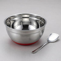 Mixing Bowl Set with Silicone Lids, Non Slip Metal Salad Bowl for Food Prep, Large Serving Bowl for Space Saving Storage and Food Storage Use