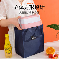 Portable Insulated Lunch Bag for Students and Picnics, Reusable Food Container Tote with Aluminum Foil Lining