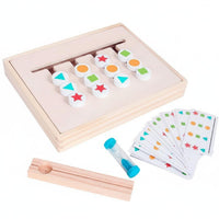 Brain Development Color and Shape Matching Game Early Education Wooden Slide Brain Teaser for Preschoolers, Kids, Kindergarten, Classroom