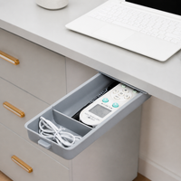 Under Desk Storage Drawer, Attachable Under Desk Drawer for Office Home Study, Small Slide Out Desk Tidy Drawer, 1L Capacity, Modern Minimalist