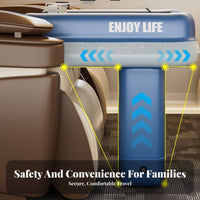 Portable Children's Inflatable Travel Bed Lightweight Train Seat Sleeper Soft & Comfortable Kids Travel Air Mattress Safety Guardrail for Toddlers, Babies, Parents, Road Trips