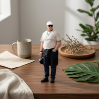 Miniature Male Figure Painted Male Figurine Casual for Diorama, Desktop Display