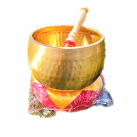 Guangyuanlin Pure Copper Buddhist Singing Bowl, Black and Brass Lotus Design, 3.5-42 inch