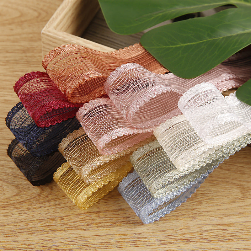 Lace Stripe Ribbon for DIY Crafts, Apparel, Hats, Shoes, Gift Wrapping, and Wedding Bouquets