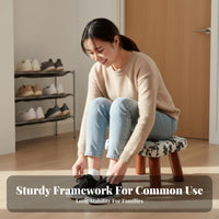 sturdy wood Legs Upholstered Shoe-Changing Bench Traditional Chinese Design Upholstered Changing Stool Soft Padded pad Entryway Seating Sturdy and long-lastinging for homeowners, Children, Expectant parents, Living Room, Bedroom, Closet