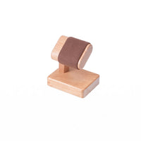 Rectangular Base Wooden Watch Display Stand Upright Support Padded Watch Cradle Stand Compact