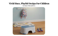 Non-Slip 2-Step Stool Sturdy Construction Two-Level Stepper Long-Lasting children's Furniture Strong Load-Bearing for Toddlers, Parents, Bathroom, Entryway, Potty Training, Nursery