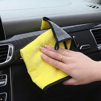 Double Sided Car Drying Towel and Microfibre Cloth, 400-600 GSM Microfibre Towel 30cm x 30cm, High Absorbency Multi-Purpose Tool for Car Care