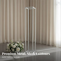 Extendable Iron Art Display Rack Sturdy Construction Wedding Centerpiece Stand Long-Lasting Geometric Metal Frame Stand Elegant Design for Couples, Party, Exhibition
