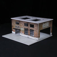 Light-Up Factory Model Original Design 1:64 Scale Garage Diorama Printed Graphics 1:64 Scale Repair Shop Scene for Desktop