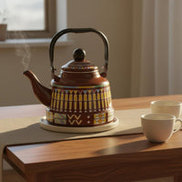 Enamel Kettle Induction Compatible Stovetop Teapot Fast Heating Enamelware Water Boiler