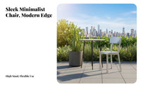 Stainless Steel Dining Chair Sturdy Modern Minimalist Metal Chair Easy to Clean Seating Furniture for Homeowners, Adults, Outdoor, Patio, Living Room