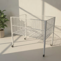 Wire Storage Basket with Wheels Breathable Rolling Wire Basket Cart Wheeled