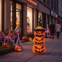 Inflatable Inflatable Pumpkin with Witch Hat Outdoor Halloween Inflatable Pumpkin Self-Inflating Yard Decoration Giant for Homeowners, Storefronts, Lawn, Porch