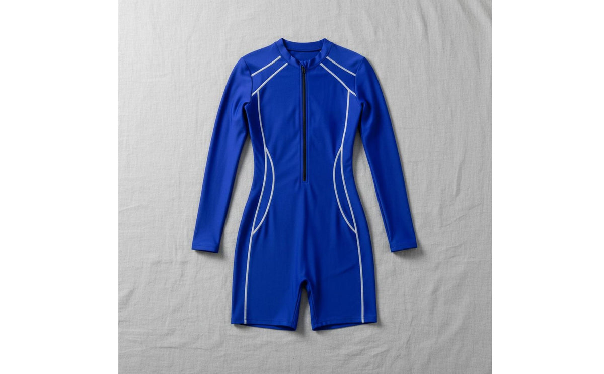 Quick Dry Long Sleeve Boyleg Swimsuit Sun Protection Long Sleeve Rash Guard Four-Way Stretch Full Coverage Bathing Suit Slim Fit for Surfing, Beach