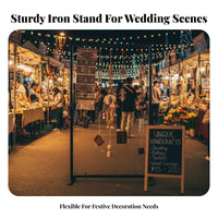 Sturdy & Long-Lasting Rectangular Wedding Arch Stable Base Metal Wedding Arch Multi-Purpose Adjustable Backdrop Frame Easy Assembly for Market Vendors, Photographers, Weddings, Night Markets, Parties, Trade Shows