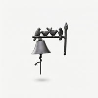 Decorative Rustic Wall Bell with Pull Cord Vintage Cast Iron Bell with Bracket Weather-Resistant Door Chime Easy to Install for Gardeners, Yard, Doorway