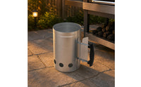 Briquette Chimney Starter Cylindrical BBQ Chimney Starter Zinc Steel for Grilling