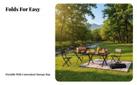 Portable Roll-up Camp Table Lightweight Slatted Roll-up Table Long-Lasting Camping Equipment Includes Carry Bag for Picnickers, Families, Tailgaters, Picnics, Backyard, Tailgating, Barbecues