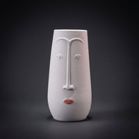 Ceramic Face Vase Textured Sculptural Face Vase Minimalist Decor for Living Room, Entryway Console