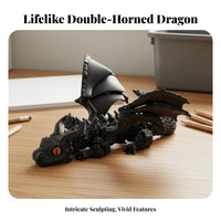 Gradient Color 3D Printed Dragon Poseable Articulated Dragon Figure Adjustable Wings for Children, Fantasy Fans, Playroom, Bookshelf, Office