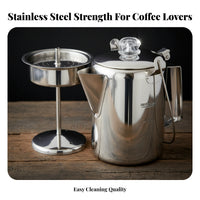 Perforated Filter Basket Percolator Coffee Maker Side Handle Stainless Steel Percolator