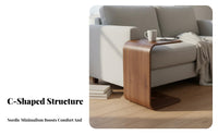 C-Shaped Side Table Movable C Shaped Side Table Space-Saving for Apartment Dwellers, Students, Bay Window, Small Areas, Home Office