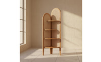 Rattan Corner Cabinet Texture Rattan Corner Shelf Unit Space-Saving Triangular Display Shelf for Bedroom, Living Room, Small Areas