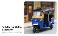 Retro Design Thai Tuk-Tuk Model Cake Topper Alloy Rickshaw Model Realistic Details for Collectors, Kids, Party Favors