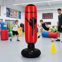 Inflatable Punching Pillar Responsive-Action Inflatable Punching Bag Stable Striking Bag for Beginners, Playroom