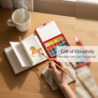 2026 Accordion Mini Desk Calendar with Watercolor Paper