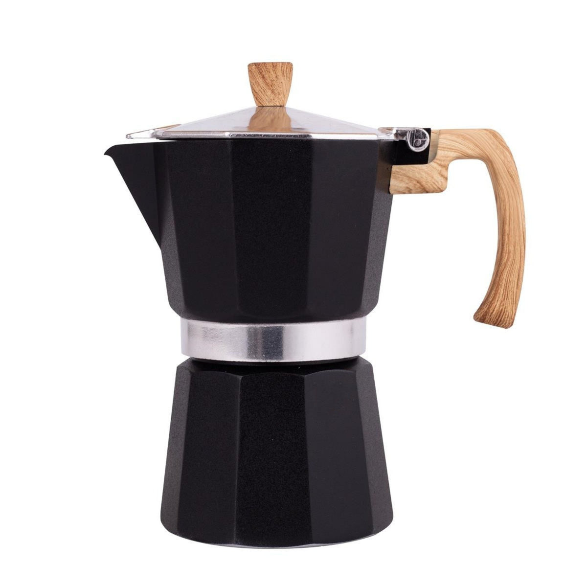 Heat-Resistant Handle Stovetop Coffee Pot Safety Valve Stovetop Espresso Brewer Easy to Clean Italian Espresso Brewer Portable for Office, Camping