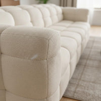 Electric Recliner Sofa Bed Remote Control Convertible Sleeper Sofa Adjustable Headrest Teddy Fleece Sectional for Small Areas