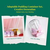 Pudding Container Sealing Paper, Clear Lid, Dessert Decor