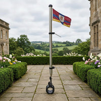 Rail-Mounted Flagpole Nylon Components Stainless Steel Flagpole Flag Pole Clip Bracket Silver