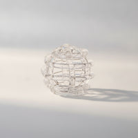 Glass Flower Stem Holder Clear Bud Vase with Twisted Glass Loops Bud Vase Artistic Decorative for Florists, Table Centerpiece