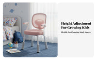Support Ergonomic Student Seat High-Density Foam Cushion Adjustable Ergonomic Writing Chair Breathable Mesh Back children's Furniture Stable 4-Leg Base for Students, Kids 5-13, Parents, Study Room, Bedroom, Home
