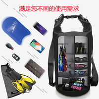 Two-Tone Waterproof Dry Bag for Outdoor Sports, Swimming, and Rafting - Thick PVC Wet/Dry Separation Backpack
