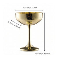 Stainless Steel Coupe Glass Stemmed Mixed Drink Coupe Glass Drinkware Shatterproof Glassware Unbreakable for Party Hosts