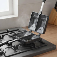 Double-Sided Sandwich Pan Simple to Clean Stovetop Sandwich Maker Versatile Non Toastie Maker for Campers, Students