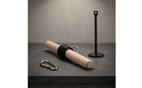 Forearm Training Bar with Strap Wooden Wrist Roller Exercise Equipment for Athletes, Home Gym