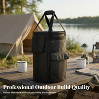 600D Oxford Cloth Propane Tank Bag Carry Handle Propane Cylinder Cover Shoulder Strap Fuel Cylinder Storage Bag Side Pockets
