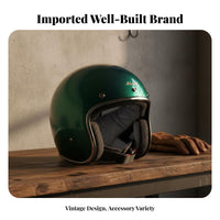 Retro 3/4 Helmet Sun Visor Retro 3/4 Removable and Washable Liner for Men, Women, Street Riding, City Commuting, Cruising