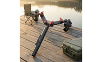 Foldable Dual Rod Holder Adjustable Fishing Rod Holder with Clamp Secure Hardware Easy to Install for Bank Fishermen